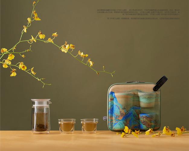 北京故宫文化,千里江山图,原创设计产品,旅行套装,便携旅行茶具